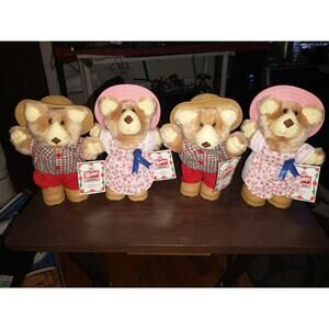 Vintage Furskins Wendy's Promotional Bears Set 1986 - Set of 4 - Excellent Condi